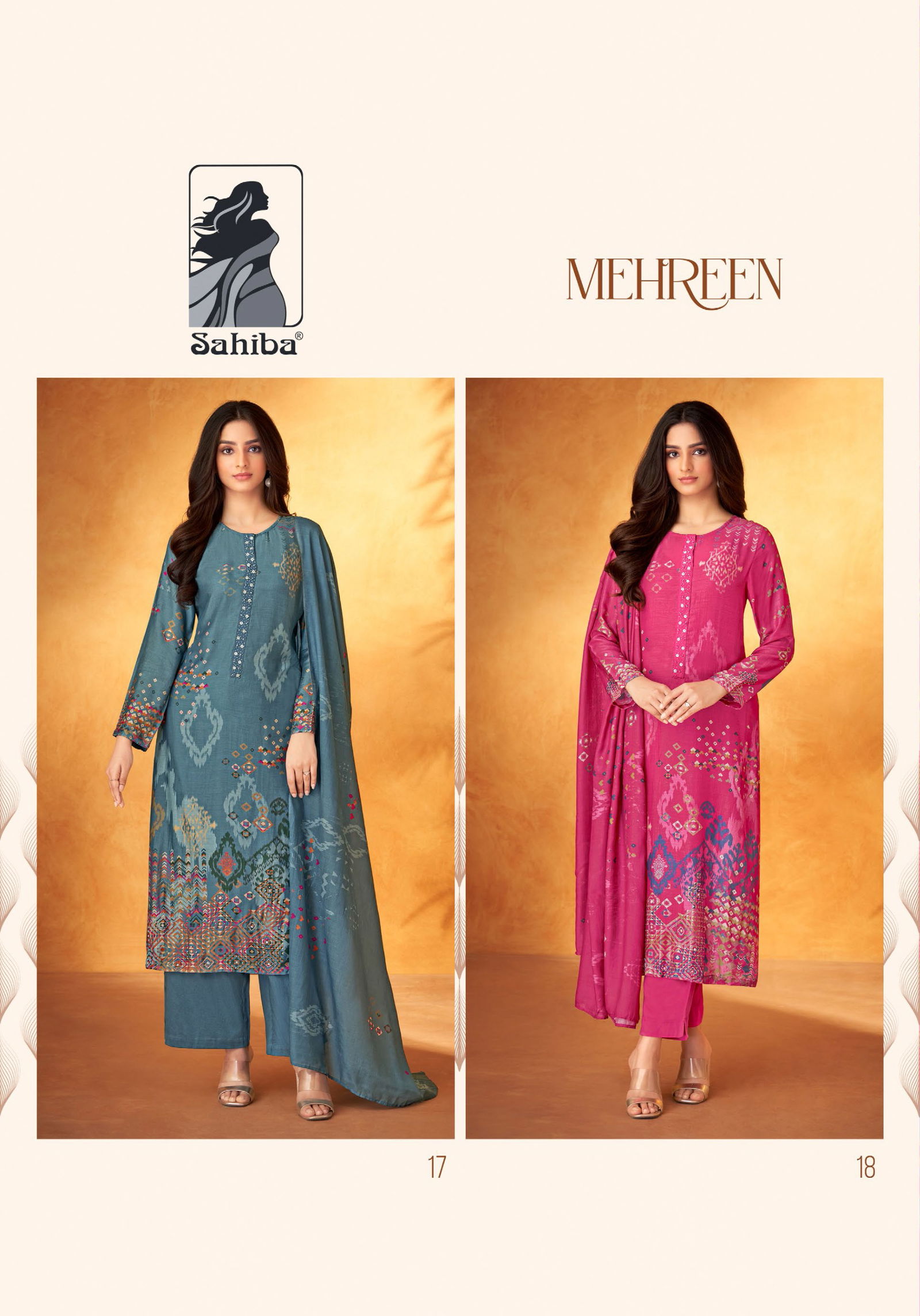 Mehreen By Sahiba Muslin Silk Digital Printed Dress Material Wholesalers In Delhi